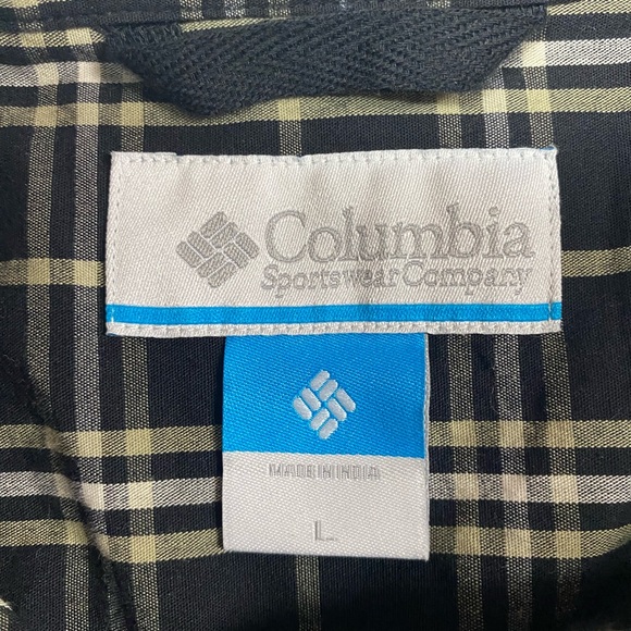 Columbia Sportswear Black and White Plaid Long Sleeve BU Shirt Men’s Large - Picture 3 of 4